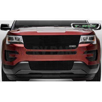 T-Rex Truck Products Grille Insert - Horizontal Bar Rectangular Black Powder Coated Aluminum - 6216651