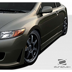 Extreme Dimensions Side Skirt - Primered Fiberglass Reinforced Plastic Black Set of 2 - 106856