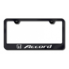 Automotive Gold License Plate Frame - Black Stainless Steel - LFACCEB