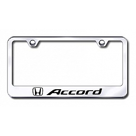 Automotive Gold License Plate Frame - Silver Stainless Steel - LFACCEC
