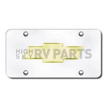 Automotive Gold License Plate - Chevy New Logo Stainless Steel - CHV2GC