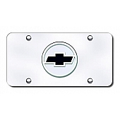 Automotive Gold License Plate - Chevy Logo Stainless Steel - CHVLBCC