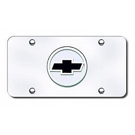 Automotive Gold License Plate - Chevy Logo Stainless Steel - CHVLBCC