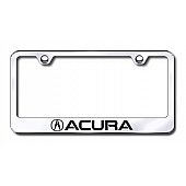 Automotive Gold License Plate Frame - Silver Stainless Steel - LFACUEC
