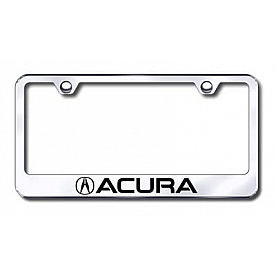 Automotive Gold License Plate Frame - Silver Stainless Steel - LFACUEC