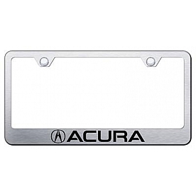 Automotive Gold License Plate Frame - Silver Stainless Steel - LFACUES