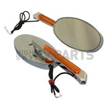 CIPA USA Exterior Mirror Oval  Silver Set Of 2 - 01940