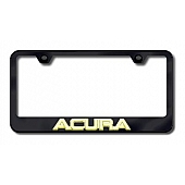 Automotive Gold License Plate Frame - Black Stainless Steel - LFACUGB