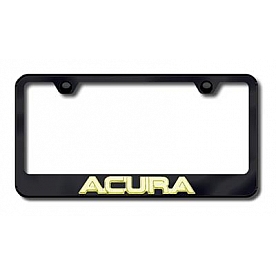 Automotive Gold License Plate Frame - Black Stainless Steel - LFACUGB