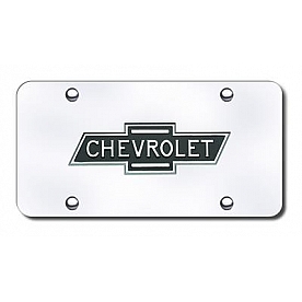 Automotive Gold License Plate - All Chevy Logo Stainless Steel - CHVLPCC