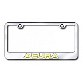 Automotive Gold License Plate Frame - Silver Stainless Steel - LFACUGC