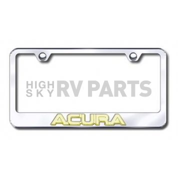 Automotive Gold License Plate Frame - Silver Stainless Steel - LFACUGC