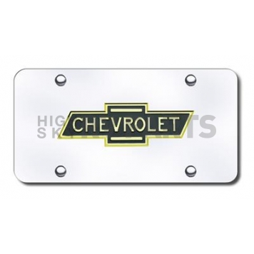 Automotive Gold License Plate - All Chevy Logo Stainless Steel - CHVLPGC