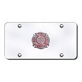 Automotive Gold License Plate - Fire Department Stainless Steel - FIRECC