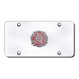 Automotive Gold License Plate - Fire Department Stainless Steel - FIRECC