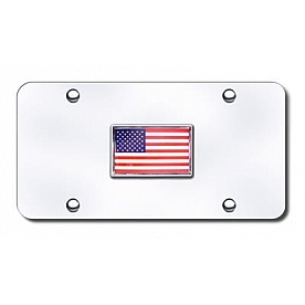 Automotive Gold License Plate - Flag Stainless Steel - FLAGCC
