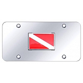 Automotive Gold License Plate - Dive Flag Stainless Steel - DIVECC