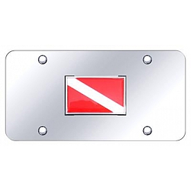 Automotive Gold License Plate - Dive Flag Stainless Steel - DIVECC
