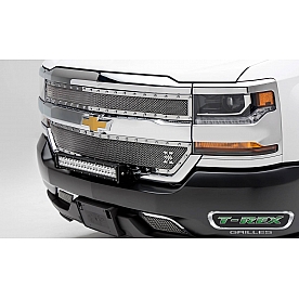 T-Rex Truck Products Grille Insert - Mesh Rectangular Polished Stainless Steel - 6711280