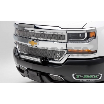 T-Rex Truck Products Grille Insert - Mesh Rectangular Polished Stainless Steel - 6711280