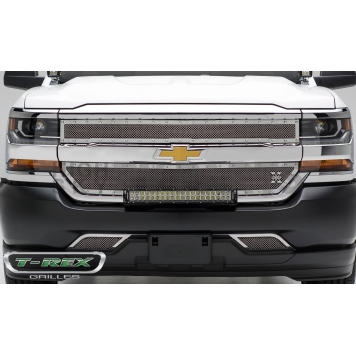 T-Rex Truck Products Grille Insert - Mesh Rectangular Polished Stainless Steel - 6711280-1