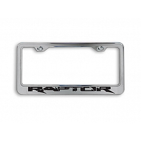 American Car Craft License Plate Frame - Standard Design With Raptor Letter Stainless Steel - 772017