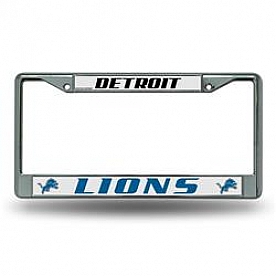 POWERDECAL License Plate Frame - Detroit Lions Name And Logo Zinc - FC2404
