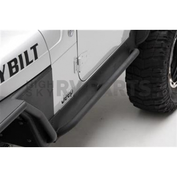 Smittybilt Rocker Panel Guard - Round Tube Steel Black Textured Powder Coated - 76860