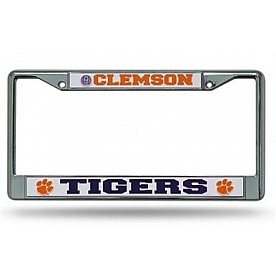 POWERDECAL License Plate Frame - Clemson Tigers Name And Logo Zinc - FC120201