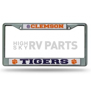 POWERDECAL License Plate Frame - Clemson Tigers Name And Logo Zinc - FC120201
