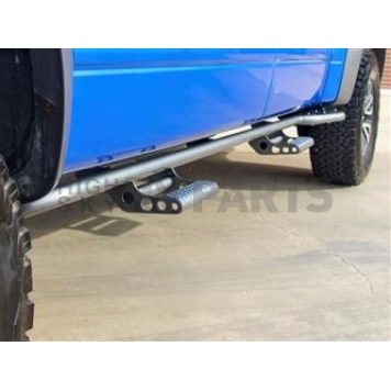 N-Fab Rocker Panel Guard - Black Round Tube Textured Powder Coated Steel Single - 74RKRCCRS4