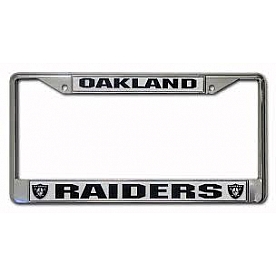 POWERDECAL License Plate Frame - Oakland Raiders Name And Logo Zinc - FC1701