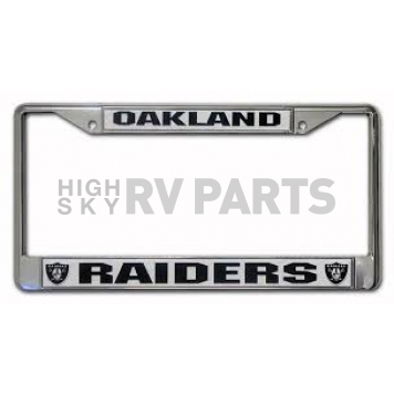 POWERDECAL License Plate Frame - Oakland Raiders Name And Logo Zinc - FC1701