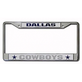 POWERDECAL License Plate Frame - Dallas Cowboys Name And Logo Zinc - FC1801