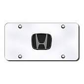 Automotive Gold License Plate - Honda Logo With Black Fill Stainless Steel - HONPC