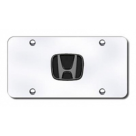 Automotive Gold License Plate - Honda Logo With Black Fill Stainless Steel - HONPC