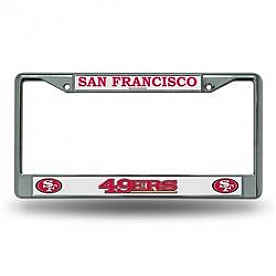 POWERDECAL License Plate Frame - San Francisco 49ers Name And Logo Zinc - FC1904
