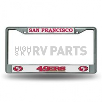 POWERDECAL License Plate Frame - San Francisco 49ers Name And Logo Zinc - FC1904