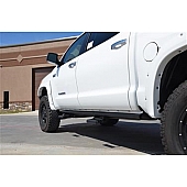 N-Fab Rocker Panel Guard - Black Round Tube Textured Powder Coated Steel Single - T074RKRCC