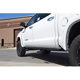 N-Fab Rocker Panel Guard - Black Round Tube Textured Powder Coated Steel Single - T074RKRCC