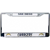 POWERDECAL License Plate Frame - San Diego Chargers Name And Logo Zinc - FC3403