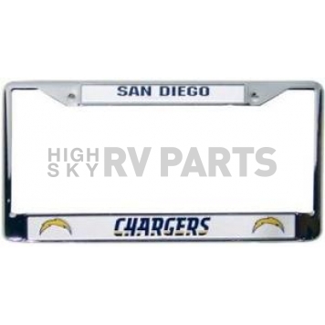 POWERDECAL License Plate Frame - San Diego Chargers Name And Logo Zinc - FC3403