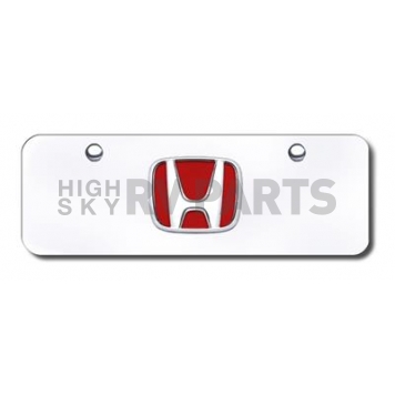 Automotive Gold License Plate - Honda Logo With Red Fill Stainless Steel - HONRCCM