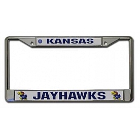 POWERDECAL License Plate Frame - Kansas Jayhawks Name And Logo Zinc - FC310103