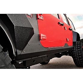 Rugged Ridge Rocker Panel Guard - Flat Steel Black Powder Coated - 1161510