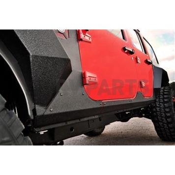 Rugged Ridge Rocker Panel Guard - Flat Steel Black Powder Coated - 1161510