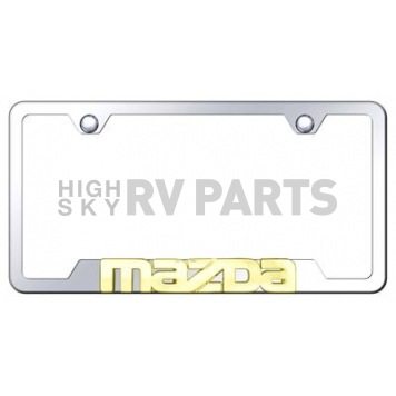 Automotive Gold License Plate Frame - Silver Stainless Steel - GFMAZGC
