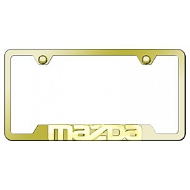 Automotive Gold License Plate Frame - Gold Stainless Steel - GFMAZGG