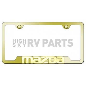 Automotive Gold License Plate Frame - Gold Stainless Steel - GFMAZGG
