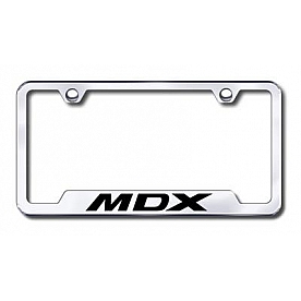 Automotive Gold License Plate Frame - Silver Stainless Steel - GFMDXEC